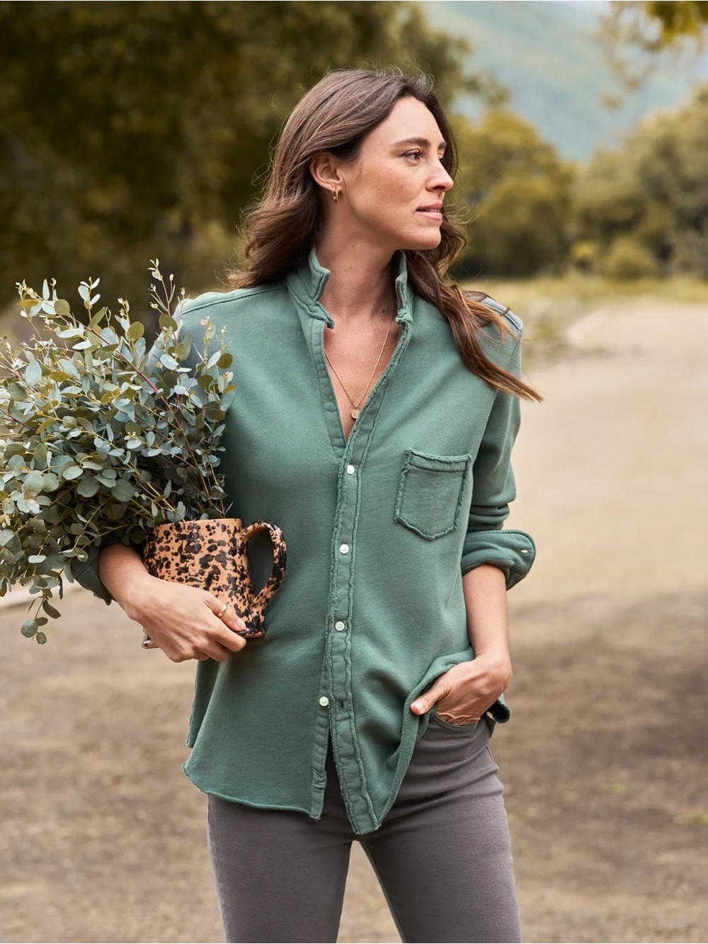 Frank & Eileen relaxed triple fleece shirt XS